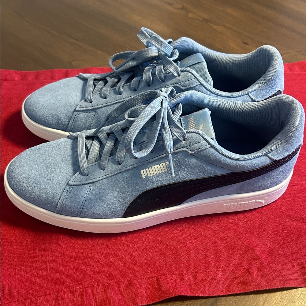 Puma light blue suede sneakers